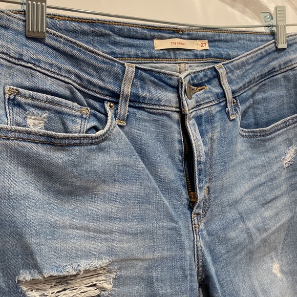 Levi’s 711 Distressed Skinny Jeans Size 27 - Picture 3 of 7